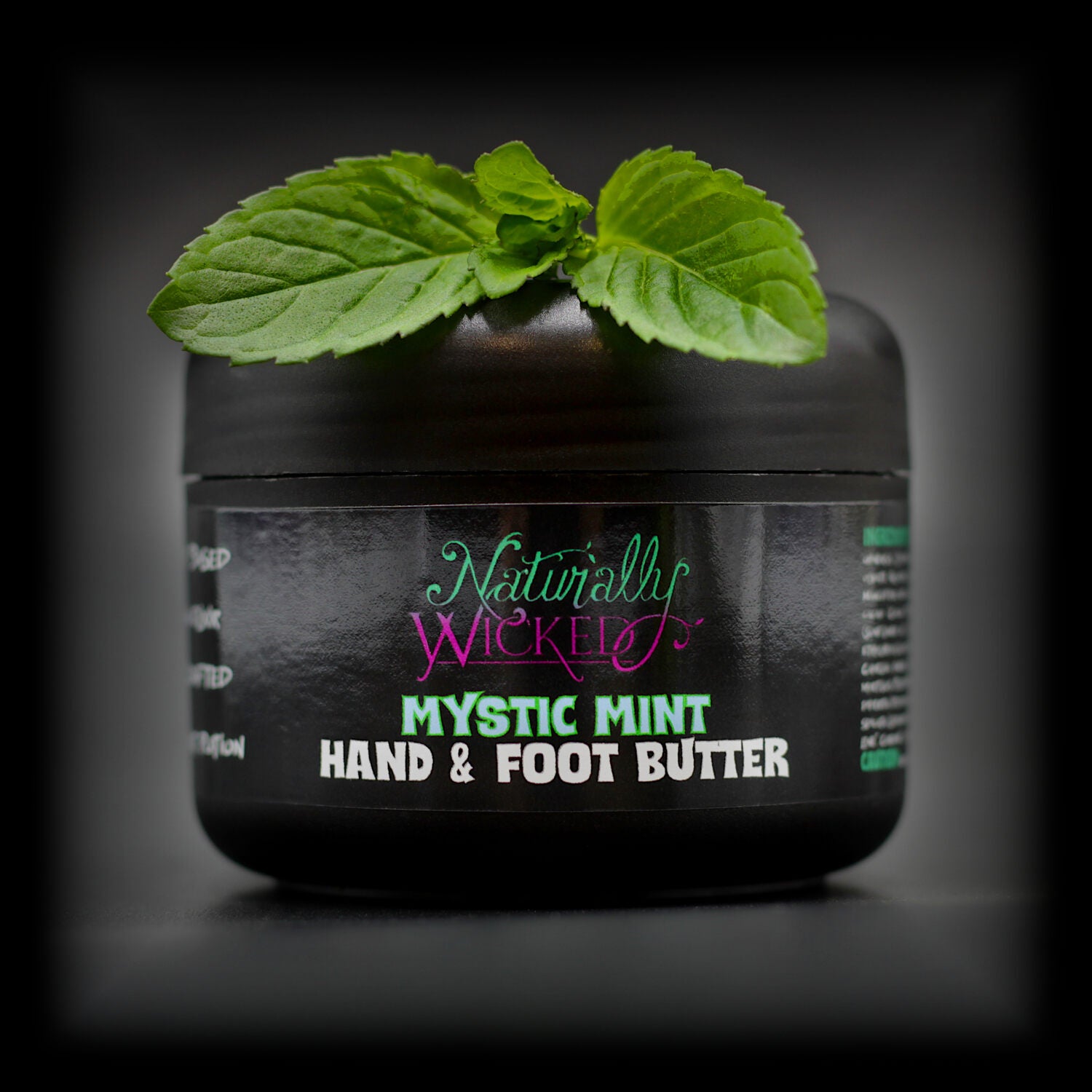 Naturally Wicked Mystic Mint Moisturising Hand & Foot Butter With Vibrant Green Mint Leaves On Top