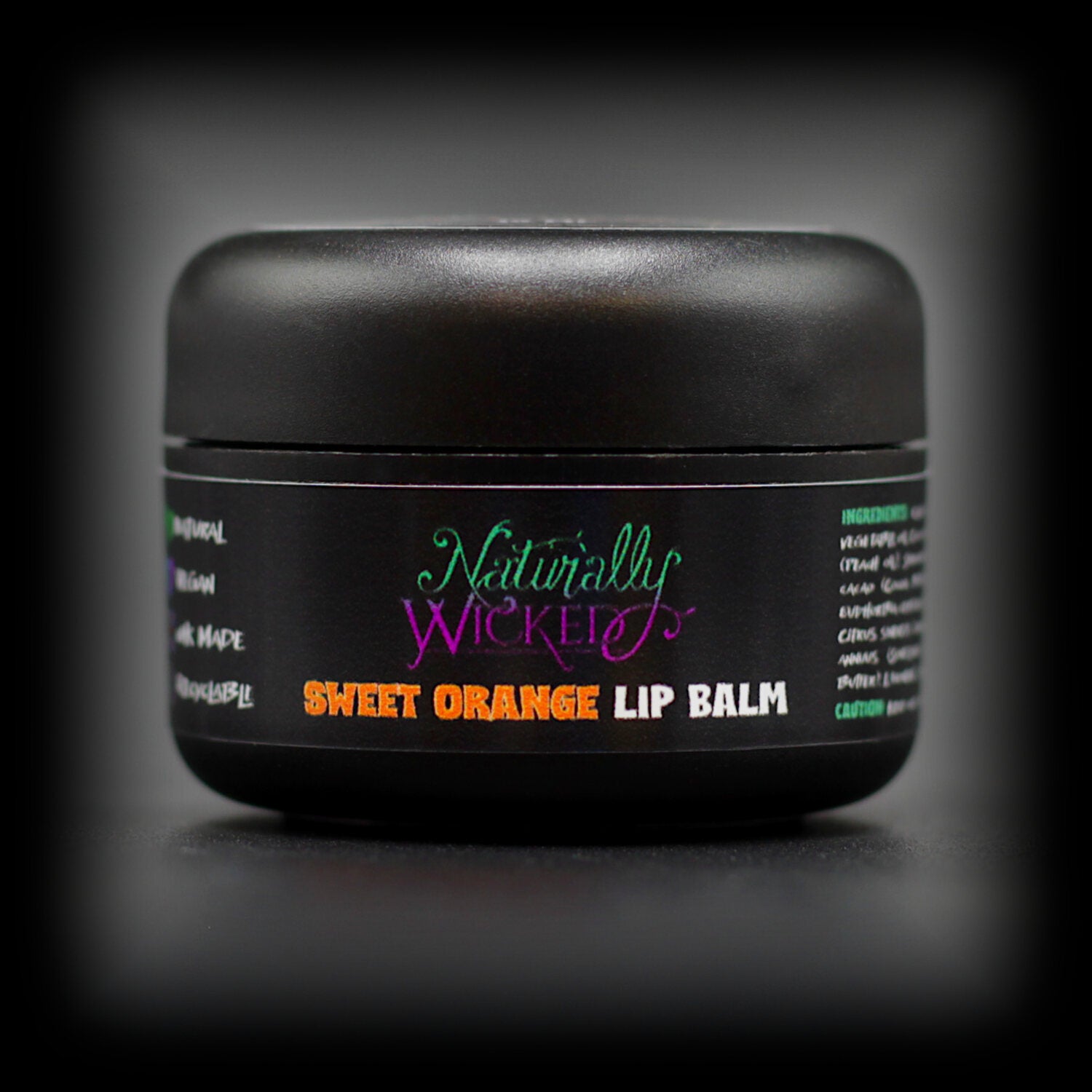 Naturally Wicked Sweet Orange 15ml Lip Balm In Luxury Black Container