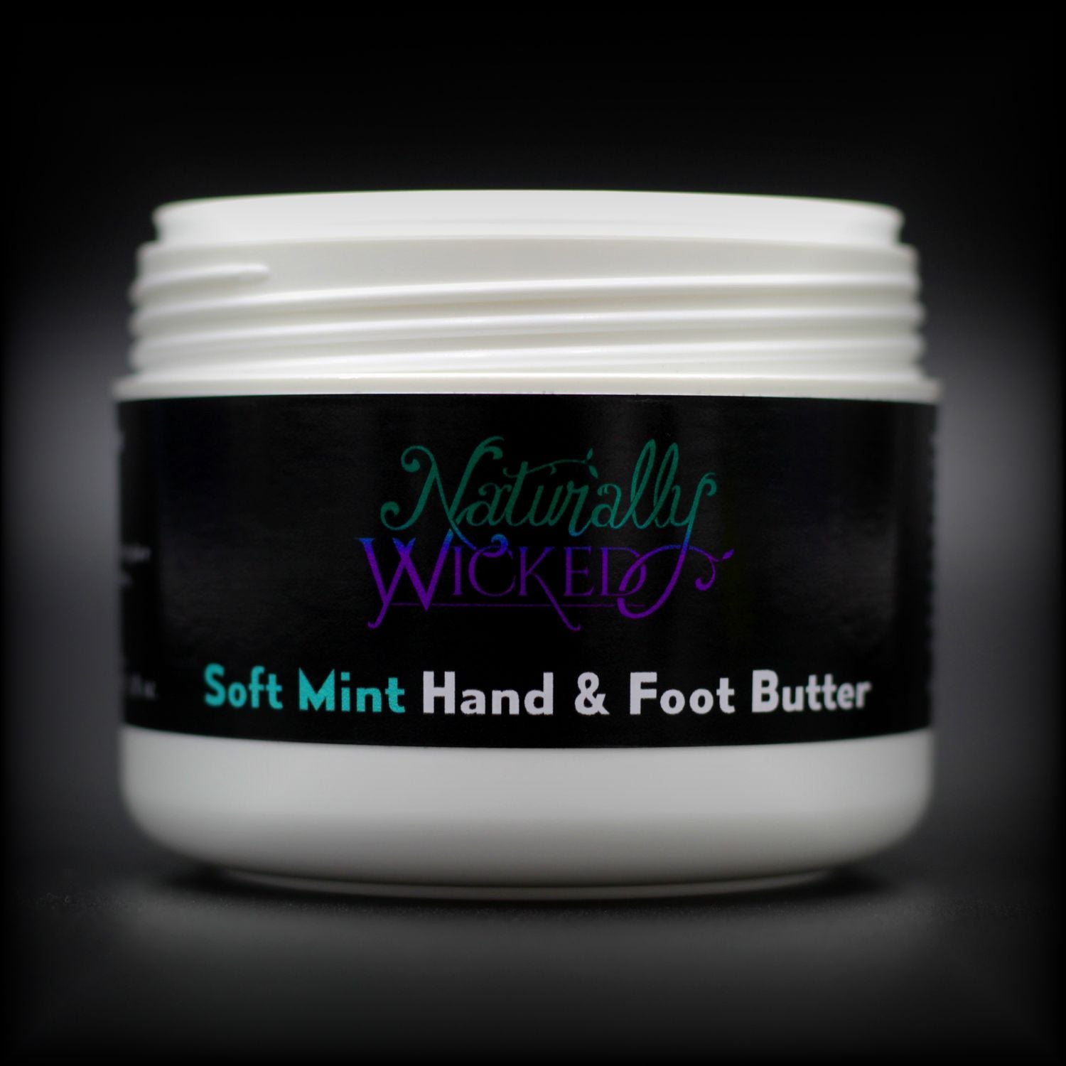 Naturally Wicked Soft Mint Hand & Foot Butter Container & Seal With Lid Removed