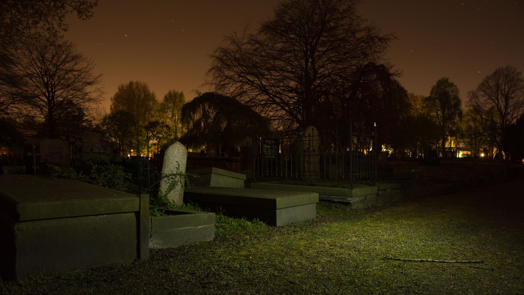 Spooky Graveyard At Night 