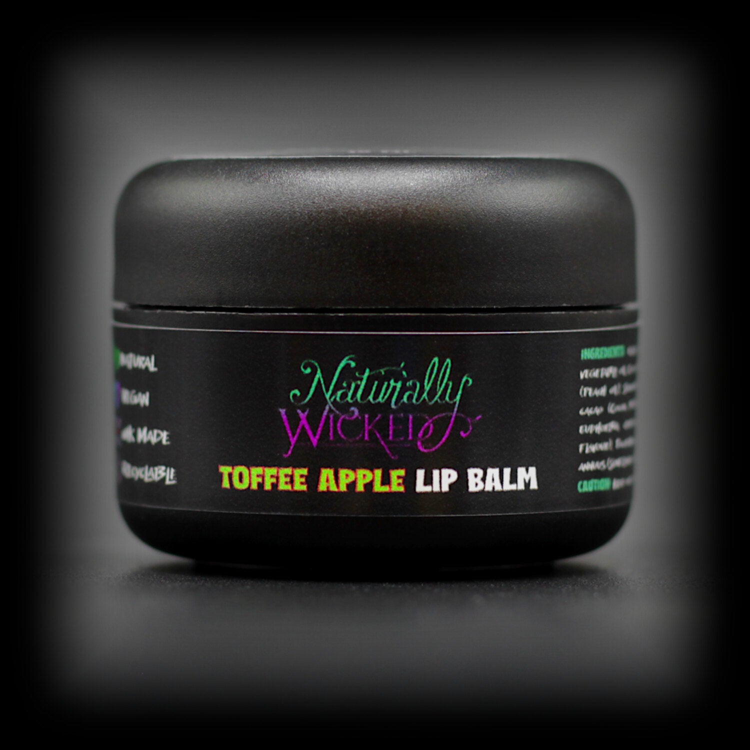 Naturally Wicked Lip Conditioning Toffee Apple Lip Balm In Luxury Compact Handy Pocket Sized Container