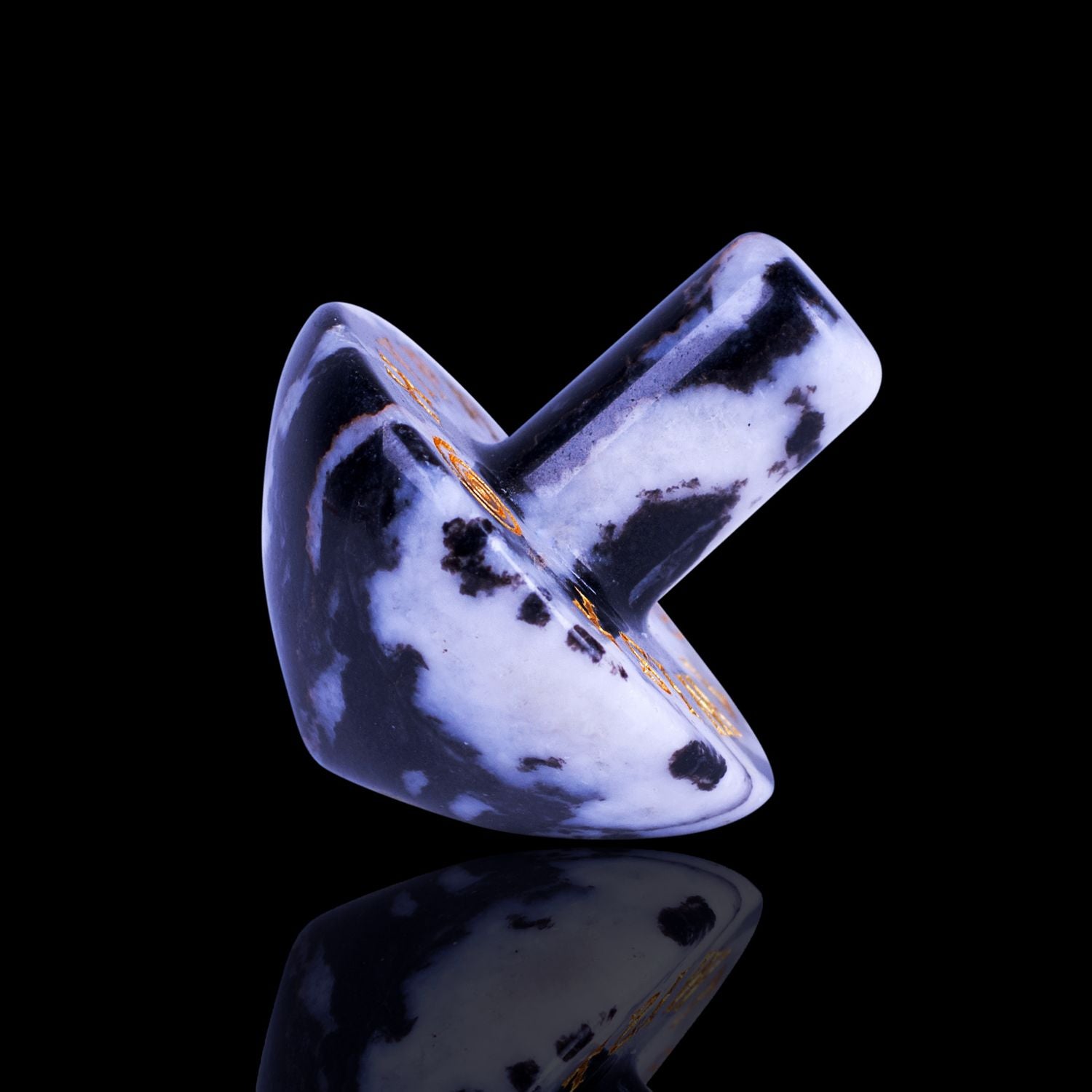 Naturally Wicked Exclusive Hypnotwister. A Zebra Jasper Crystal Spinning Top Engraved With Hypno Twist