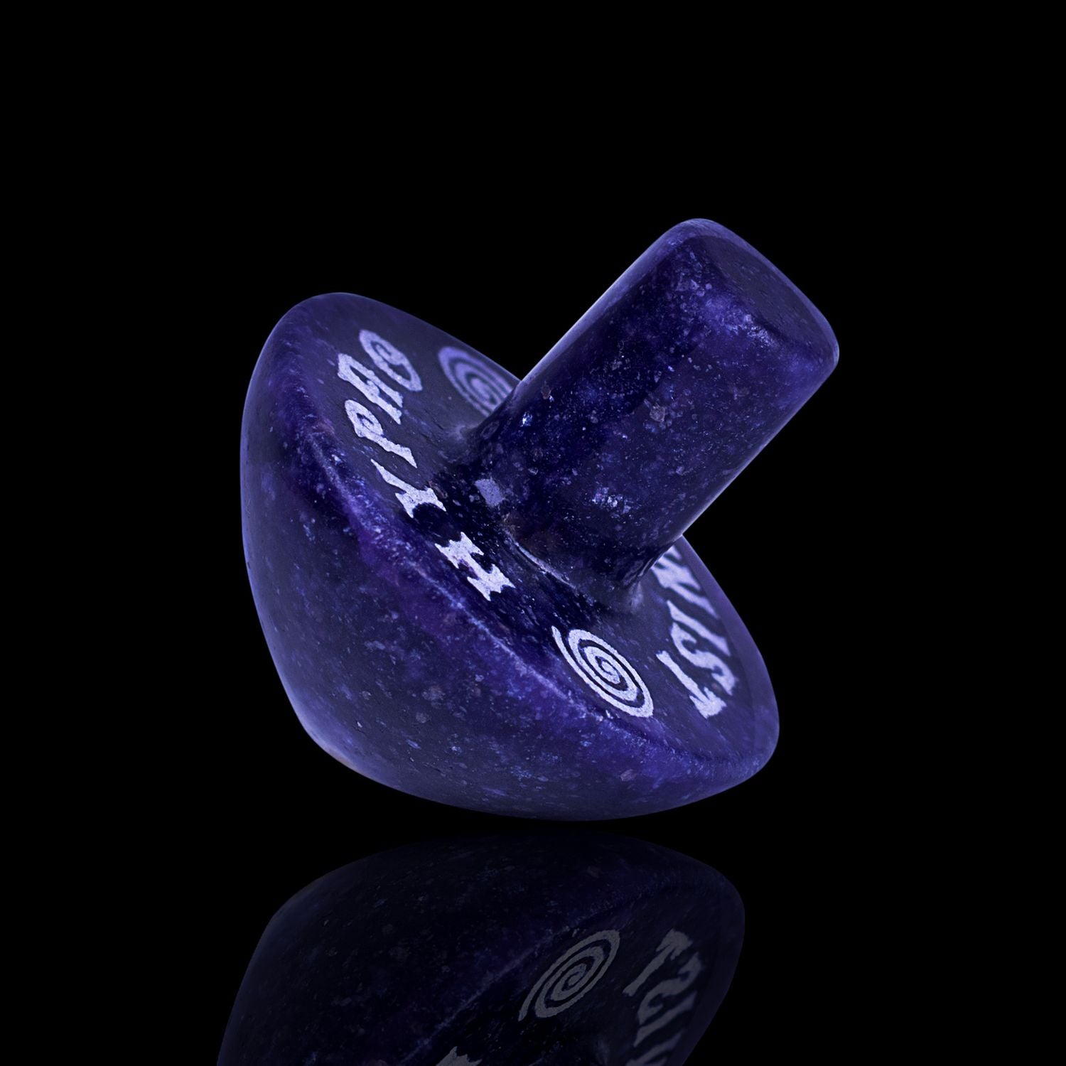 Naturally Wicked Exclusive Hypnotwister. A Lepidolite Jasper Crystal Spinning Top Engraved With Hypno Twist