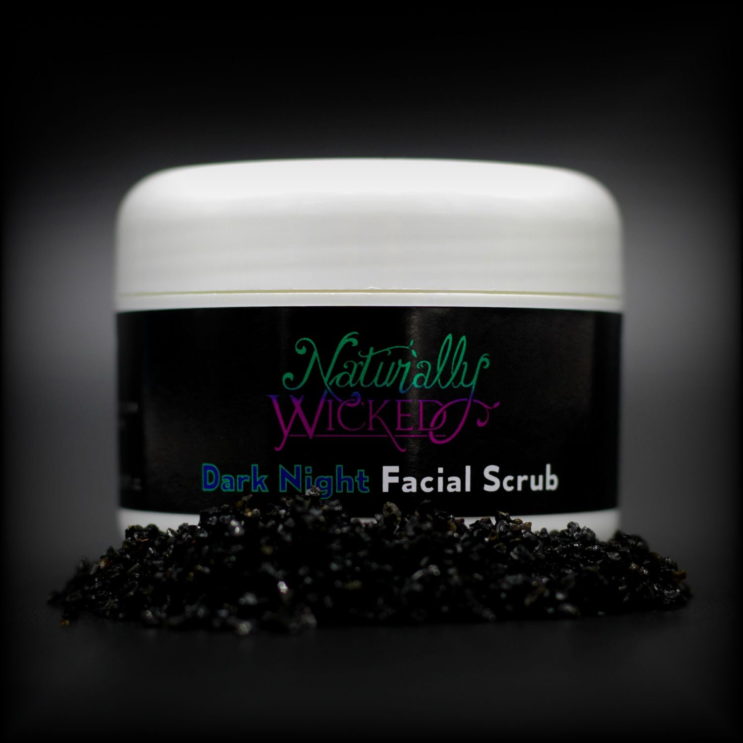 Naturally Wicked Dark Night Facial Scrub Surrounded By Absorbant Black Charcoal