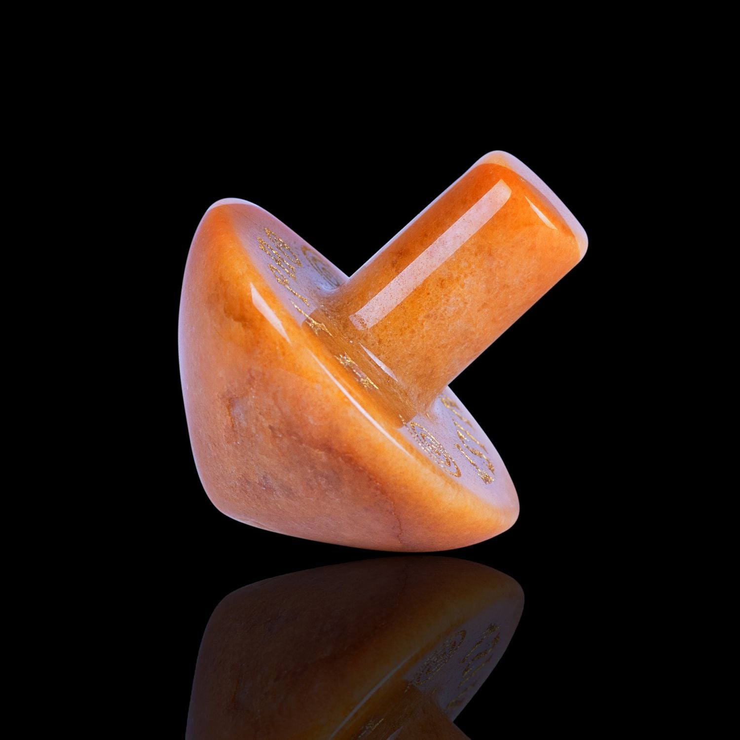 Naturally Wicked Exclusive Hypnotwister. A Yellow Jade Crystal Spinning Top Engraved With Hypno Twist