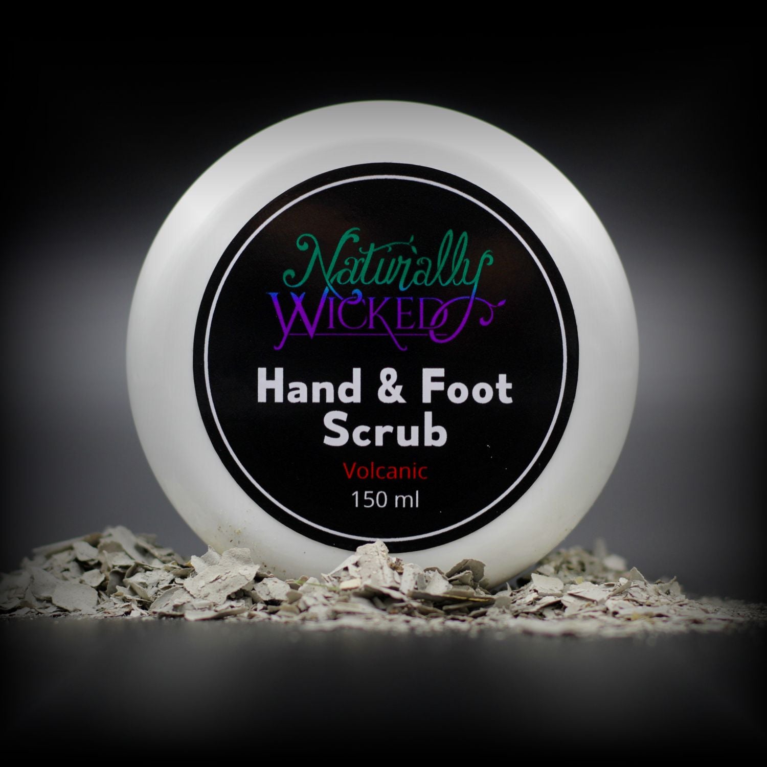 Naturally Wicked Volcanic Hand & Foot Scrub Lid In White Volcanic Ash