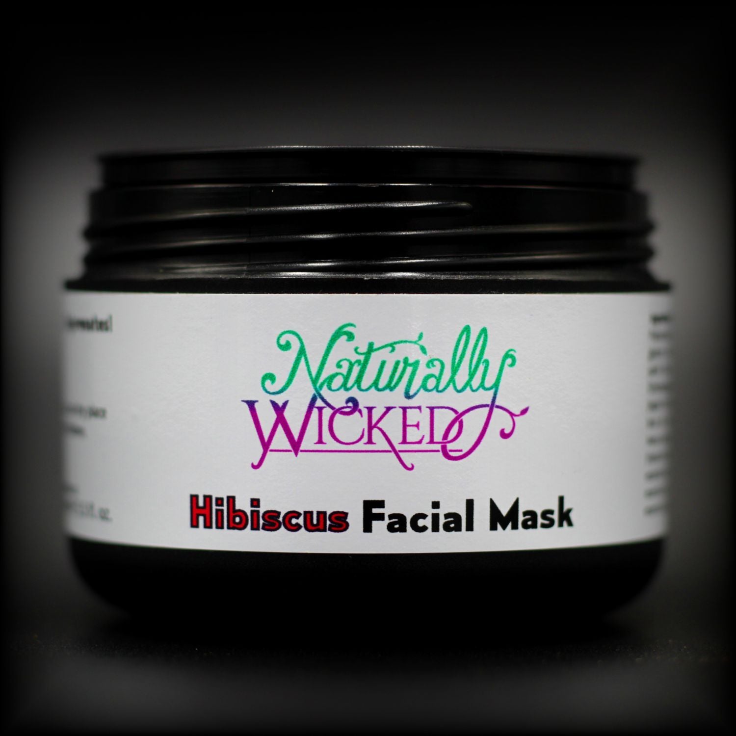 Naturally Wicked Hibiscus Facial Mask Container, Seal & Luxury Screw Connection With Lid Off